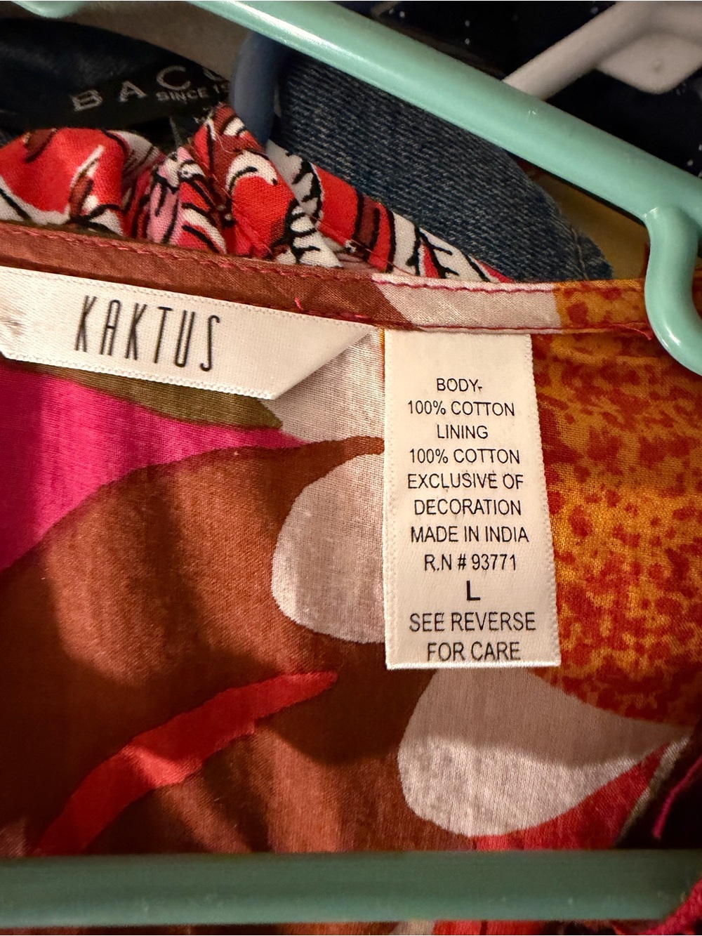 Kaktus Multicolor Floral and Abstract Print Top — Brown, Pink, Red - Picture 3 of 3